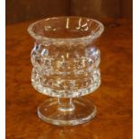 Good heavy cut crystal stemmed vase 16.5cm