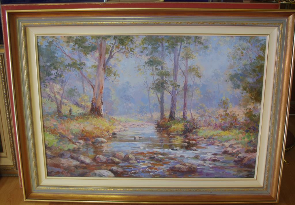 Ingo Otto Kuster (1941-), The Gloucester River Barrington National Park, oil on canvas, signed lower - Image 2 of 2