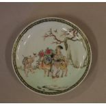 19th century Chinese famille rose dish 11.8cm diameter