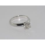 18ct white gold diamond 0.62ct solitaire ring H/ VS 2, weight: approx size:4.61 grams, size: N/6-/7