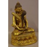 Thai gilt bronze Buddha figural group H20cm approx
