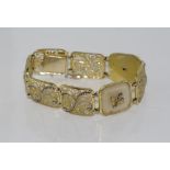 Vintage silver gilt filigree bracelet marked Sterling Germany