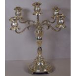 Italian sterling silver 5 light candelabra stamped 925 IIB, H38cm approx