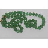 Facetted green stone necklace with replacement clasp