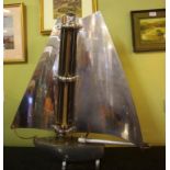 Art Deco chromium plated electric heater as yacht, 'Bunting', 76cm high approx