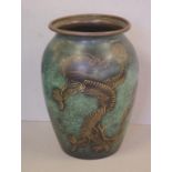 WMF bronze oriental design dragon vase 30cm high