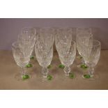 Twelve Waterford crystal liqueur glasses Colleen pattern, 10.5cm high approx.