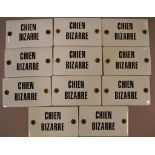 Eleven French enamel signs 6 x 10cm approx