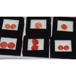 Collection of 10 pieces of Italian coral some closely matching pairs suitable for earrings