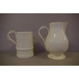 Large Wedgwood Creamware jug and tankard 20cm high (tallest)