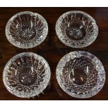 Four Waterford Crystal ashtrays D12.5cm approx