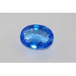 Large facetted blue glass stone