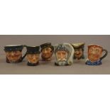 Six various small Royal Doulton toby jugs