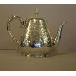 Victorian sterling silver teapot hallmarked London 1884 (Martin, Hall & Co), 18cm high, 670 grams
