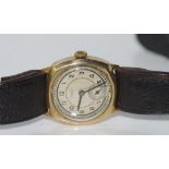 Vintage hallmarked 9ct gold watch with enamel face marked ARMAC, Hallmarked Chester 1937, British