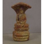 Tibetan carved soapstone seated Buddha 12.5cm high