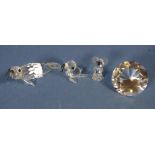 Four Swarovski crystal ornaments including seals & a koala