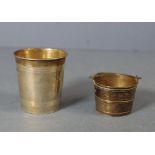 Victorian silver small bucket form mustard pot hallmarked London 1875, makers Richards & Brown;