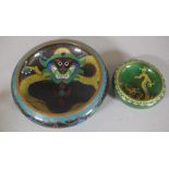 Two cloisonne bowls 20cm diameter (largest) approx.