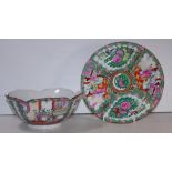 Chinese "Famille Rose" bowl and plate circa 1930s D23cm approx (bowl)