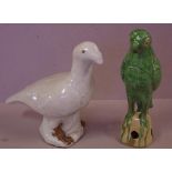 Two decorative ceramic bird figurines H27.5cm approx (as inspected)