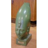 Tuthmosis III green schist head Egyptian stone bust, 53cm high