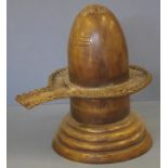 Indian bronze Lingam symbol of the god Shiva the male sexual organ, H33.5cm approx