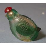 Chinese glass bird form snuff bottle