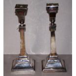 Pair of sterling silver candlesticks hallmarked Birmingham 1955, 621 grams approx, H27.5cm