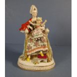 Capodimonte mother & infant figure Seated mother with infant, marked to base. H23cms approx.