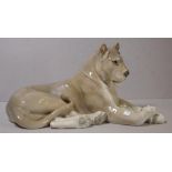 Royal Copenhagen lion figure lion resting. Stamped 804 to underside. H15cms L