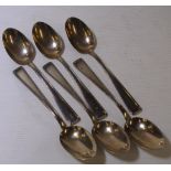 Six German silver soup spoons stamped 800, 400grams approx