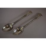 Pair Victorian Savory silver plated basting spoons both marked Savory L31cm each approx.