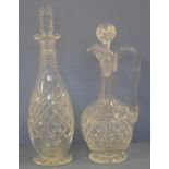 Two cut crystal decanters H35cm approx (tallest)