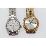 Vintage men's Seiko 5 watch together with a Vintage Mens Seiko ACTUS SS Automatic Watch 21J 6306-