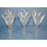 Six Waterford Sheila red wine glasses one a/f