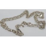 Good Italian silver flat chain with makers mark, size: approx 50cm length