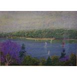 S. Frew "Mosman View" pastel/mixed media, signed lower right, 36.5 x 50.5 cm