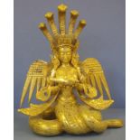 Tibetan gilt metal Naga-kanya figure (the snake women), h42cm approx