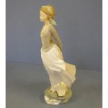 Lladro girl with flowing dress figurine 36cm high approx., as inspected