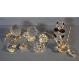 Eight assorted small crystal animal figures one a/f