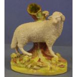 Early Staffordshire lamb figurine H12cm approx