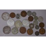 2 Chinese Kirin Province 3 Mace 6 Candareens coins silver 3.4cm diameter, together with a small