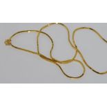 20ct yellow gold necklace foreign markings, tested as 20+ct, weight: approx 22.6 grams, size: approx