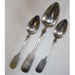 Pair of Continental table spoons & a basting spoon