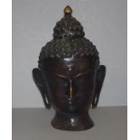 Tibetan cast metal Buddha head 37cm high