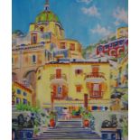 Andrea Abagnale "Positano"oil on canvas signed lower right, 97cm X 66cm approx