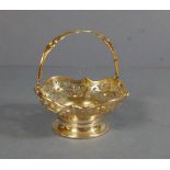 George V HMSS sweetmeats bowl Birmingham 1924. Swing handle, pierced decoration. D9cms approx.