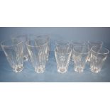 Six Waterford Sheila whisky shots together with four similar cordial tumblers