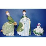 Three assorted Royal Doulton lady figurines Premiere HN2343, Grace HN2318 & Sunday Best HN3218, 20cm